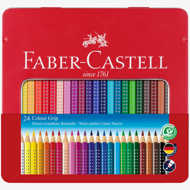 Faber-Castell Faber-Castell Colour Grip Pencils - Assorted Colours (Tin of 24)