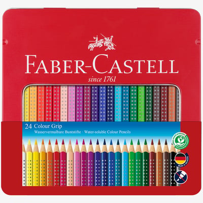 Faber-Castell Faber-Castell Colour Grip Pencils - Assorted Colours (Tin of 24)