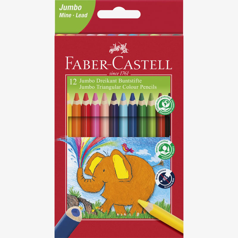Faber-Castell Faber-Castell Triangular Jumbo 5.4mm Colourpen - Box of 12