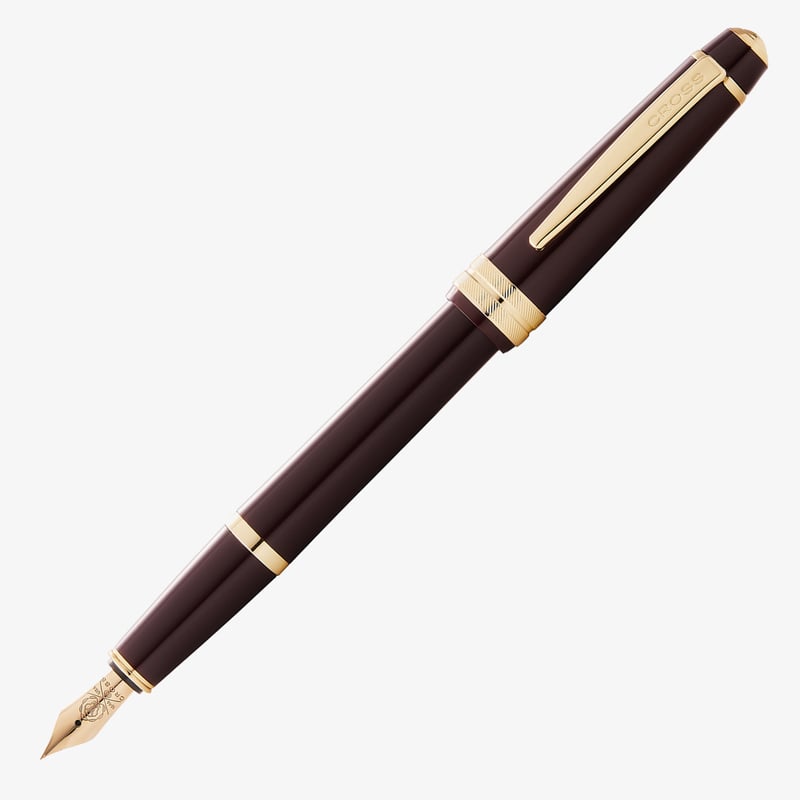 Cross Cross Bailey Light Fountain Pen - Burgundy Resin with Gold Plated Trim