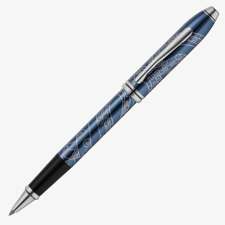 Cross Cross Townsend Zodiac Rollerball Pen - Year of the Snake - Blue Lacquer Chrome Trim