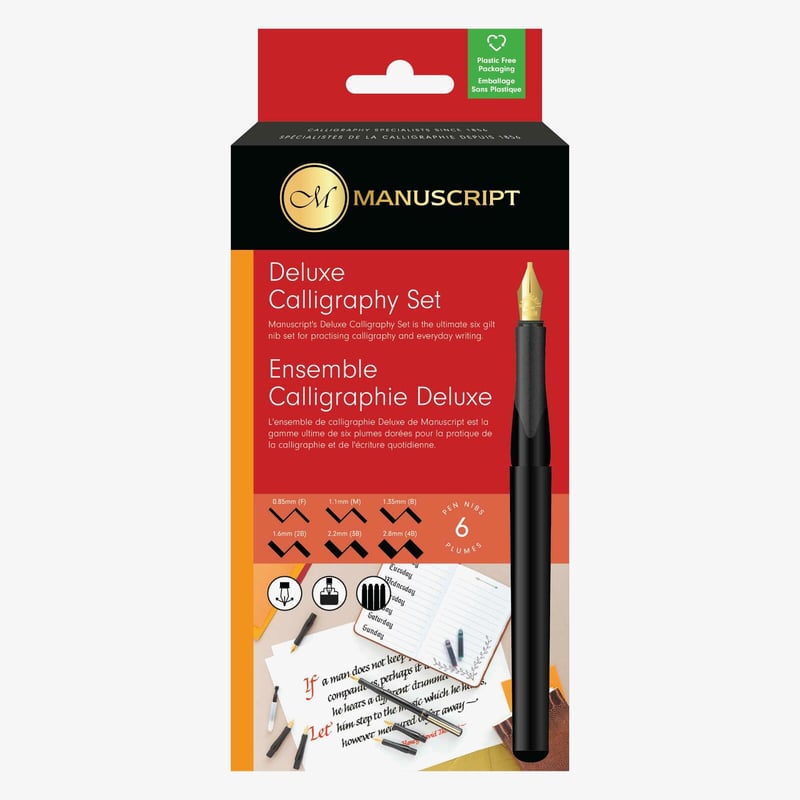 Manuscript Manuscript Classic Deluxe Calligraphy Pen Set - Deluxe 6 Nibs (Right Handed)