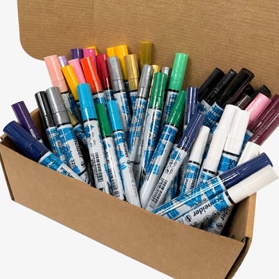 Schneider Paint-It 310 & 320 Acrylic Paint Marker Set - 2mm & 4mm - Pack Of 50 Assorted Colours