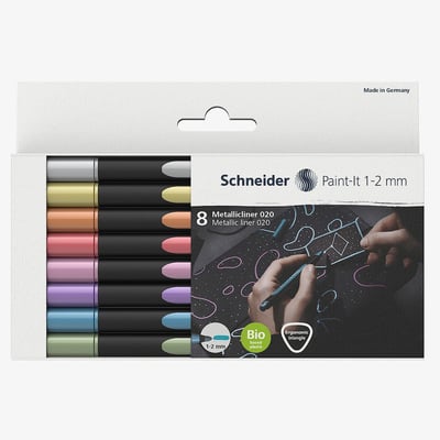 Schneider Paint-It 020 Metallic Markers - 1-2mm - Set of 8