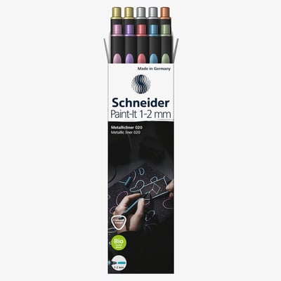 Schneider Paint-It 020 Metallic Markers - 1-2mm - Box of 10 Assorted