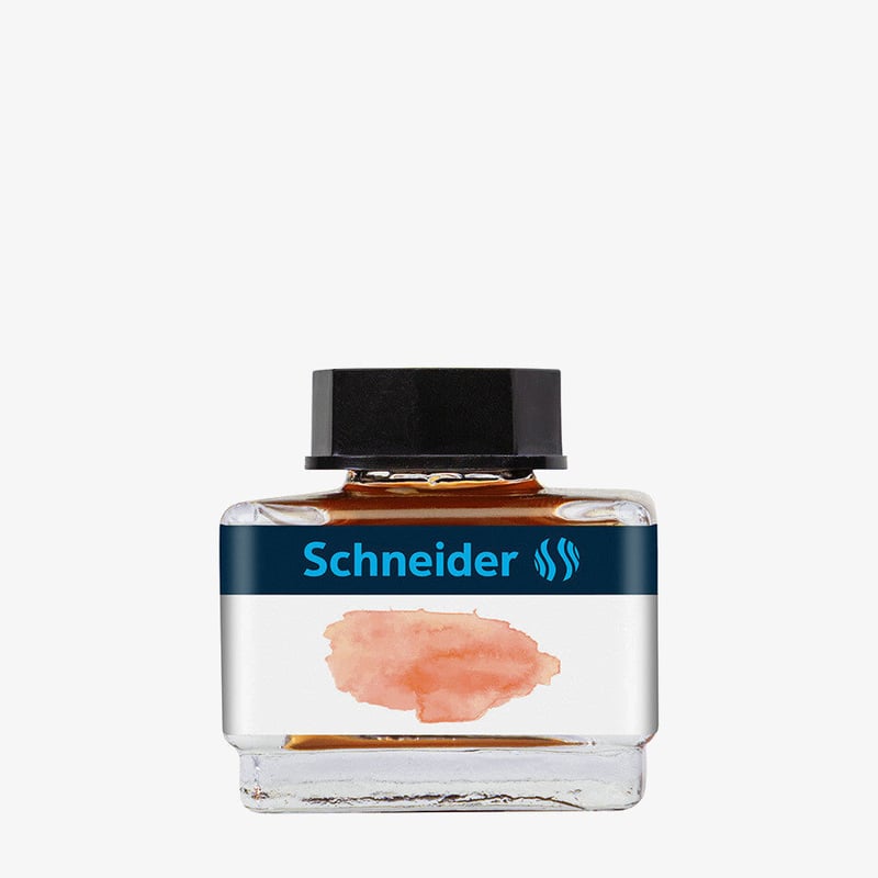 15ml glass bottle of apricot pastel fountain pen ink