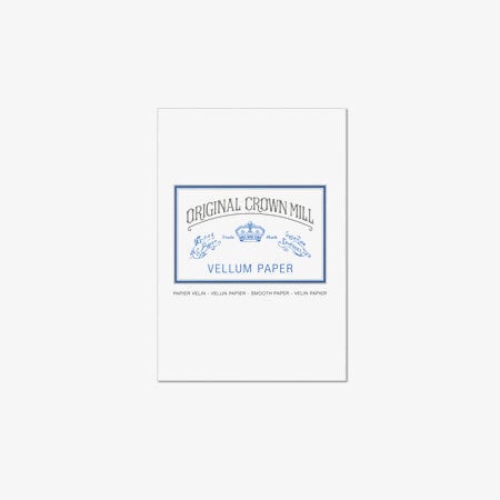 White Vellum A5 writing pad with its cover