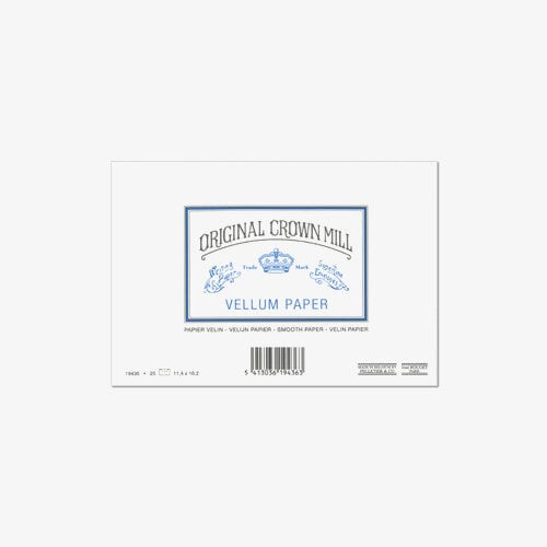 White Vellum C6 envelope pack with its branded label