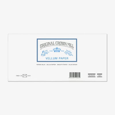 Crown Mill Vellum DL Envelopes - Pack of 25 - White