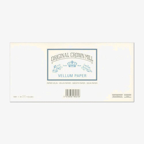 Cream Vellum DL envelope pack with its branded label
