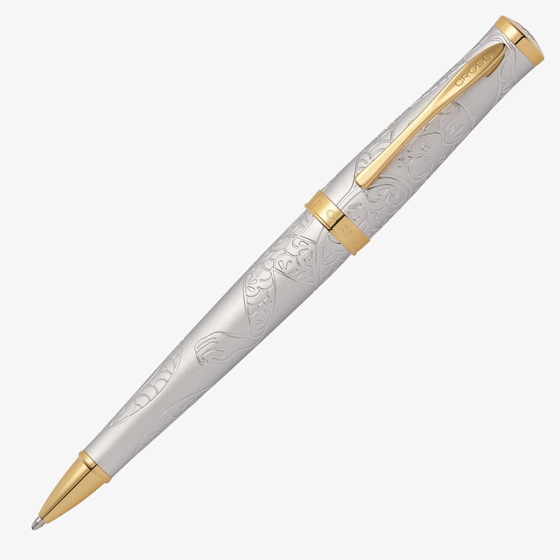 Stylo Roller Cross Sauvage - Laque Blanche Perle Avec Finition Python - Occasion