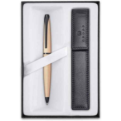 Cross ATX Ballpoint Pen - Brushed Rose Gold in Luxury Gift Box with Free Black Pen Pouch - Picture 1