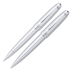 Cross Bailey Ballpoint Pen & Pencil Set - Polished Chrome - Picture 1