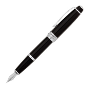 Cross Bailey Fountain Pen - Black Lacquer Chrome Trim - Picture 1