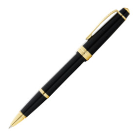 Cross Bailey Light Rollerball Pen - Black Resin Gold Plated Trim - Picture 1