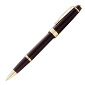 Cross Bailey Light Rollerball Pen - Burgundy Resin with Gold Plated Trim - Picture 1