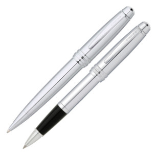 Cross Bailey Rollerball & Ballpoint Pen Set - Polished Chrome - Picture 1