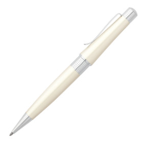 Cross Beverly Ballpoint Pen - Pearlescent White Lacquer Chrome Trim - Picture 1