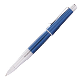 Cross Beverly Rollerball Pen - Blue Lacquer Chrome Trim - Picture 1