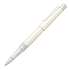 Cross Beverly Rollerball Pen - Pearlescent White Lacquer Chrome Trim - Picture 1