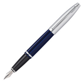Cross Calais Fountain Pen - Translucent Blue Chrome Trim