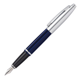 Cross Calais Fountain Pen - Translucent Blue Chrome Trim - Picture 1