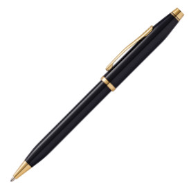 Cross Century II Ballpoint Pen - Black Lacquer Gold Trim - Picture 1
