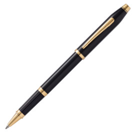 Cross Century II Rollerball Pen - Black Lacquer Gold Trim