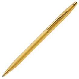 Cross Classic Century Ballpoint Pen - 23KT Gold-plated Engraved Diamond Pattern with 23KT Gold-plated Trim