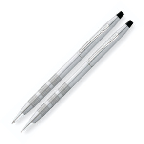 Cross Classic Century Ballpoint Pen and Pencil Set -  Satin Chrome - Picture 1