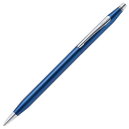 Cross Classic Century Ballpoint Pen - Cobalt Blue Engraved Diamond Pattern with Chrome Trim