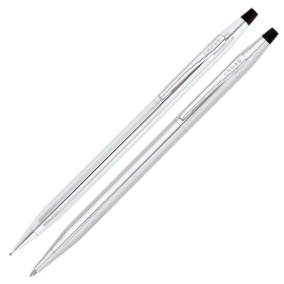 Cross Classic Century Ballpoint Pen & Pencil Set - Lustrous Chrome - Picture 1