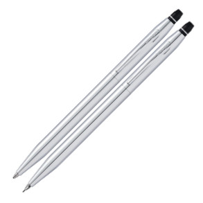 Cross Click Ballpoint Pen and Pencil Set - Chrome - Picture 1