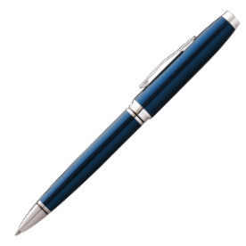 Cross Coventry Ballpoint Pen - Blue Lacquer Chrome Trim - Picture 1