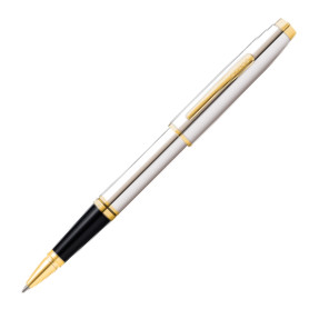 Cross Coventry Rollerball Pen - Polished Chrome Gold Trim