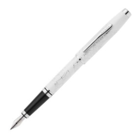 Cross Coventry Zodiac Fountain Pen - Year of the Snake - Pearl White Lacquer Chrome Trim