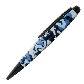 Cross Edge Rollerball Pen - Blue Camo Print PVD Trim - Picture 3