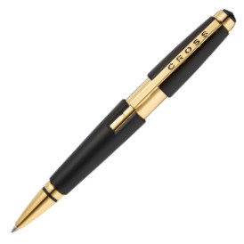 Cross Edge Rollerball Pen - Matte Black Lacquer Gold Trim