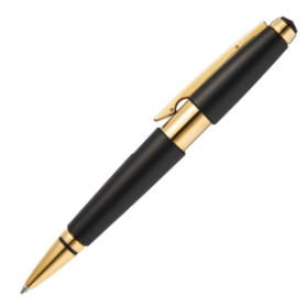 Cross Edge Rollerball Pen - Matte Black Lacquer Gold Trim - Picture 1