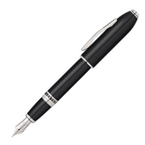 Cross Peerless Fountain Pen - Obsidian Black Lacquer with Platinum-plated Trim - Picture 1