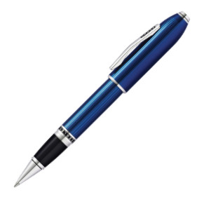 Cross Peerless Rollerball Pen - Quartz Blue Engraved Lacquer with Platinum-plated Trim - Picture 1