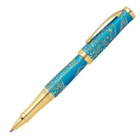 Cross Sauvage Rollerball Pen - Tibetan Teal Gold Trim (Special Edition) - Picture 1