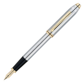 Cross Townsend Fountain Pen - Medalist Chrome and 23KT Gold