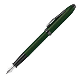 Cross Townsend Fountain Pen - Micro Knurled Green PVD - Picture 1
