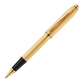 Cross Townsend Rollerball Pen - 23KT Gold-plated Diamond Pattern with 23KT Gold-plated Trim