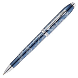 Cross Townsend Zodiac Ballpoint Pen - Year of the Snake - Blue Lacquer Chrome Trim