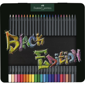Faber-Castell Black Edition Colour Pencils - Tin of 24