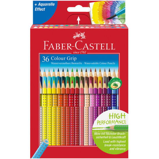 Faber-Castell Colour Grip Pencils - Assorted Colours (Pack of 36)
