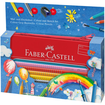 Faber-Castell Colour Grip Pencils - Sketch Gift Set with Pencil Case - Picture 1
