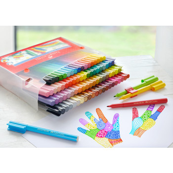 Faber-Castell Connector Fibre Tip Pens - Assorted Colours (Pack of 80) - Picture 2